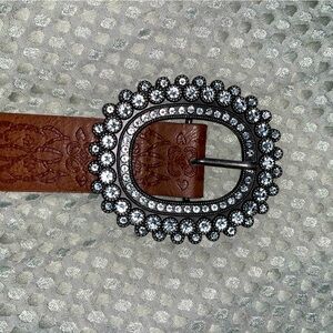 Brown Diamond Buckle Belt